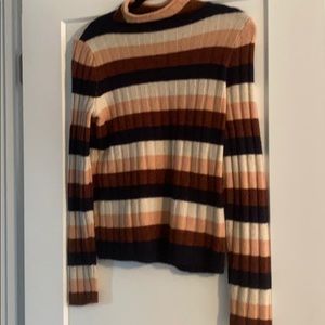 Madewell striped mock turtle neck sweater